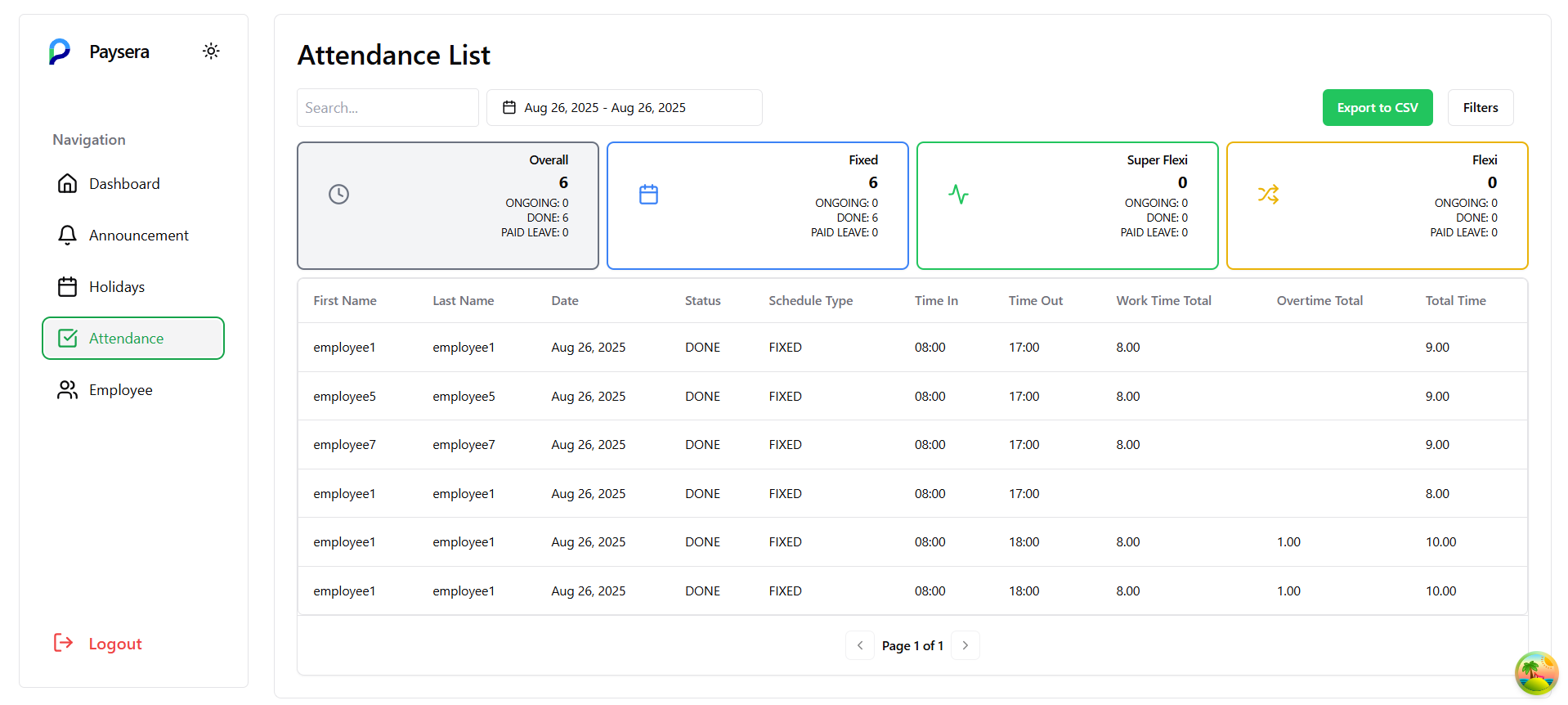 image of paysera timekeeping system